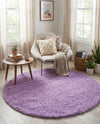 Plush Oasis Collection Area Rug - Serenity (Lilac) Round Lilac  lifestyle 47