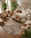 Desert Nomad Terrace Collection Area Rug - Sahara (Brown) Round Brown  lifestyle 45