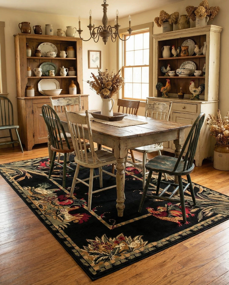 Rural Charm Collection Area Rug - Meadowbrook Rectangle Black  lifestyle 10