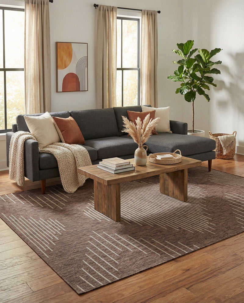 Urban Terrace Collection Area Rug -  Chelsea (Brown) Rectangle Brown  lifestyle 4