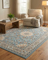 Patio Heritage Collection Area Rug -  Bower Rectangle Blue  lifestyle 24