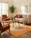 Dover Terrace Collection Area Rug - Marina (Orange) Rectangle Orange  lifestyle 18