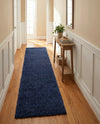 Solid Shag Seaside Collection Area Rug - Azure Cove (Navy Blue) Runner Navy Blue  lifestyle 75