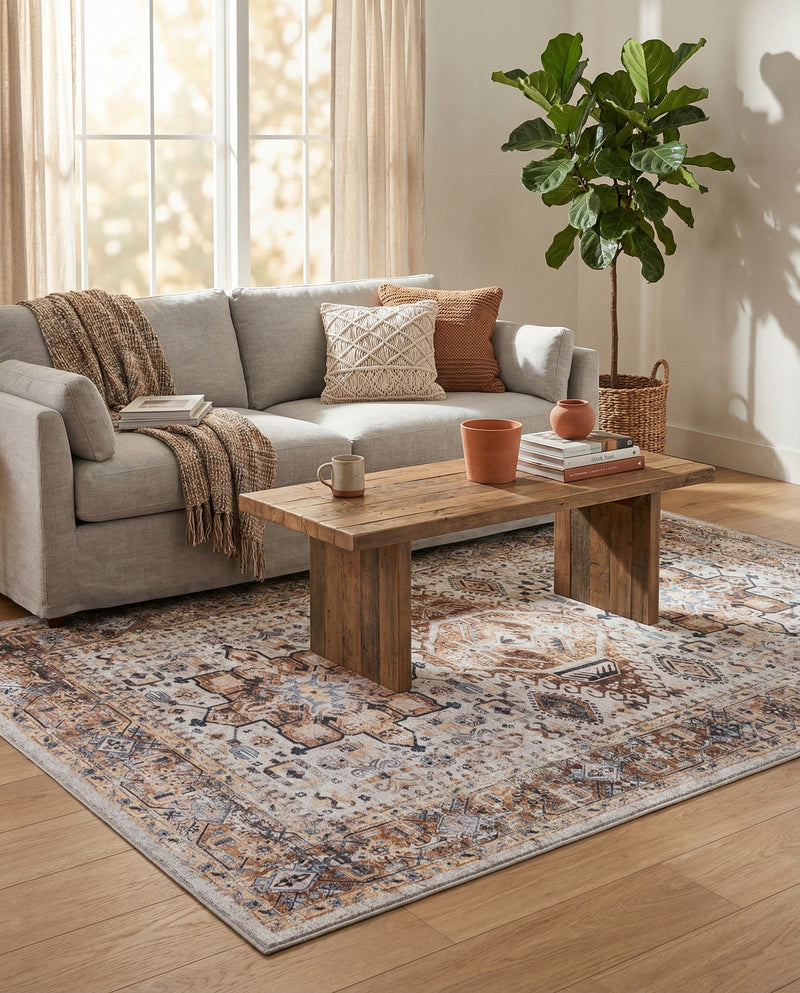 Laguna Sands Collection Area Rug -  Venice Rectangle Ivory Almond  lifestyle 12