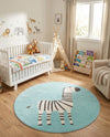 Wonder Tykes Collection Area Rug -  Vibrant Round Teal  lifestyle 35