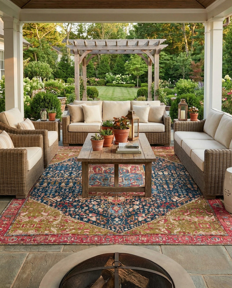 Patio Heritage Collection Area Rug -  Sanctuary Rectangle Multi  lifestyle 51