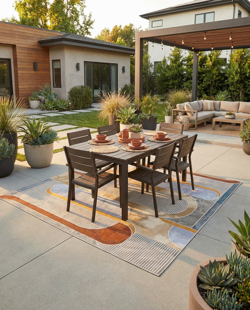 Urban Terrace Collection Area Rug -  Deck Square Multi  lifestyle 44