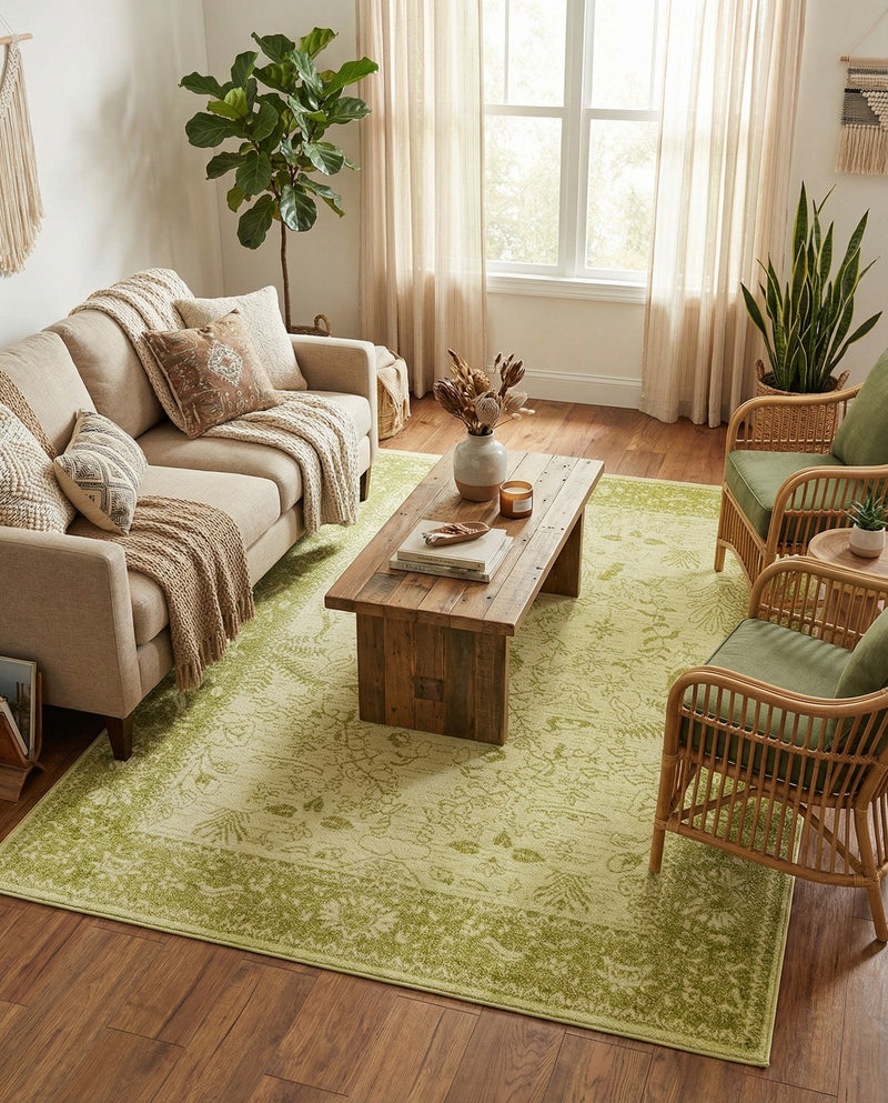 Horizon Collection Area Rug -  Apex (Light Green) Rectangle Light Green  lifestyle 24