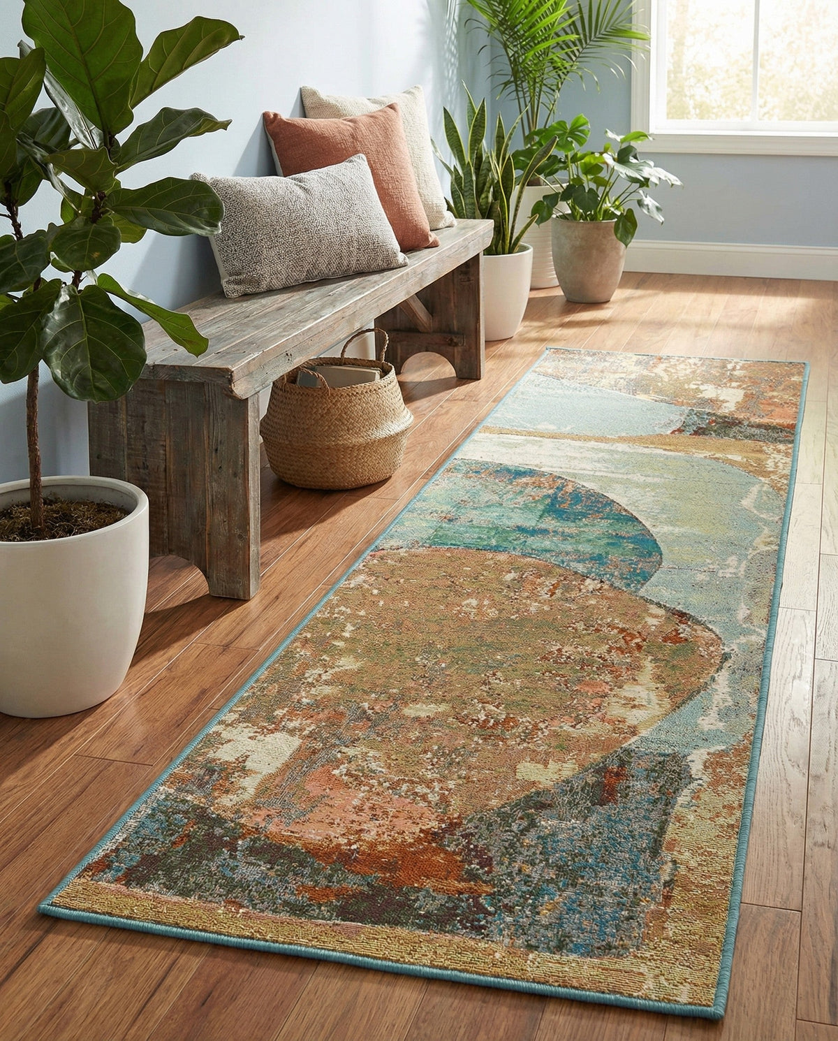Urban Terrace Collection Area Rug -  Portico Runner Multi  lifestyle 81