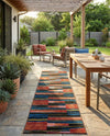 Urban Terrace Collection Area Rug -  Courtyard Runner Multi  lifestyle 80