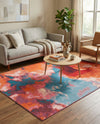Urban Terrace Collection Area Rug -  Patio Rectangle Gray and Pink  lifestyle 17