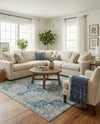 Coastal Haven Collection Area Rug - Seabreeze (Navy Blue) Square Navy Blue  lifestyle 69