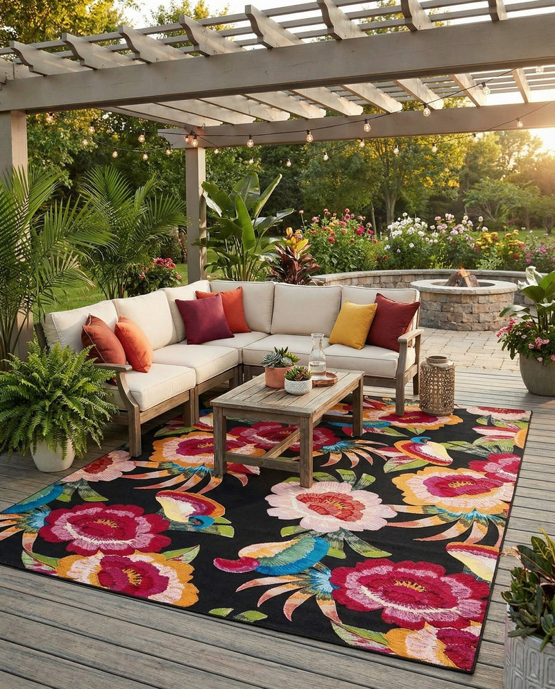 Seaside Blooms Collection Area Rug -  Versailles Rectangle Multi  lifestyle 47