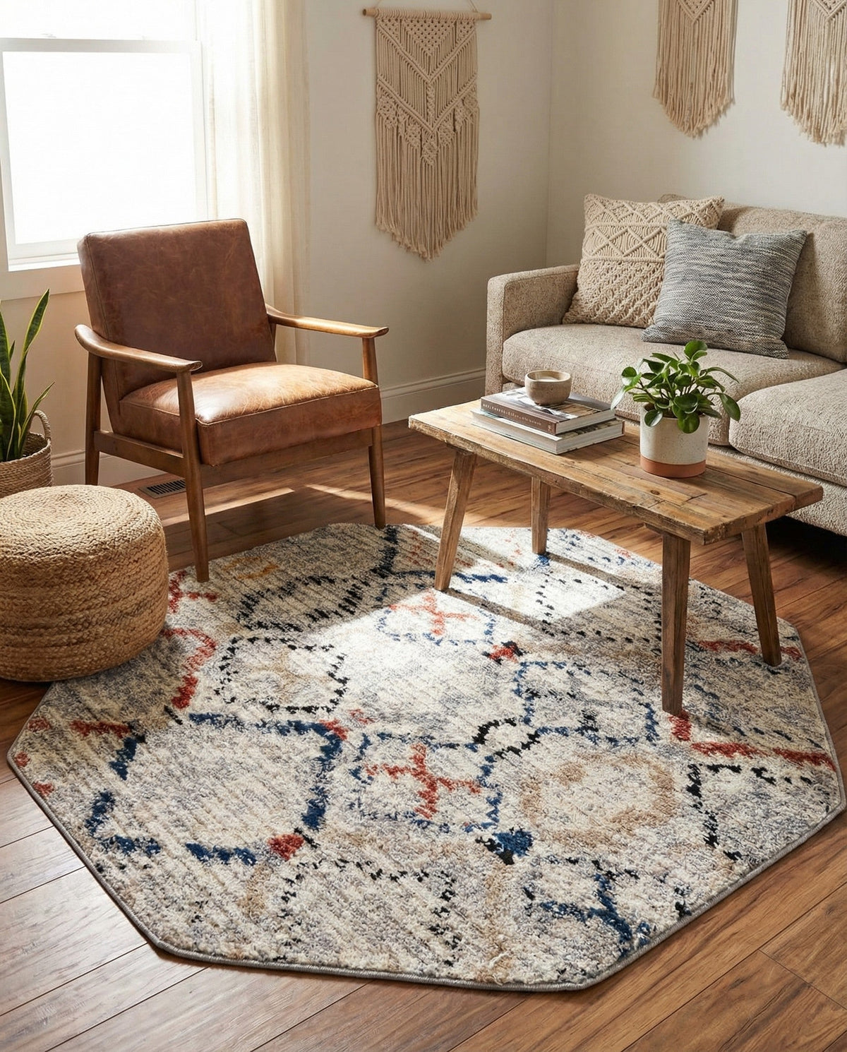 Santa Fe Trails Collection Area Rug - Canyon Octagon Multi  lifestyle 108