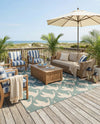 Seaside Haven Rugs Collection Area Rug -  Pelican Square Stone Blue  lifestyle 61