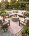 Garden Lattice Charm Collection Area Rug - Arbor (Pink) Rectangle Pink  lifestyle 10