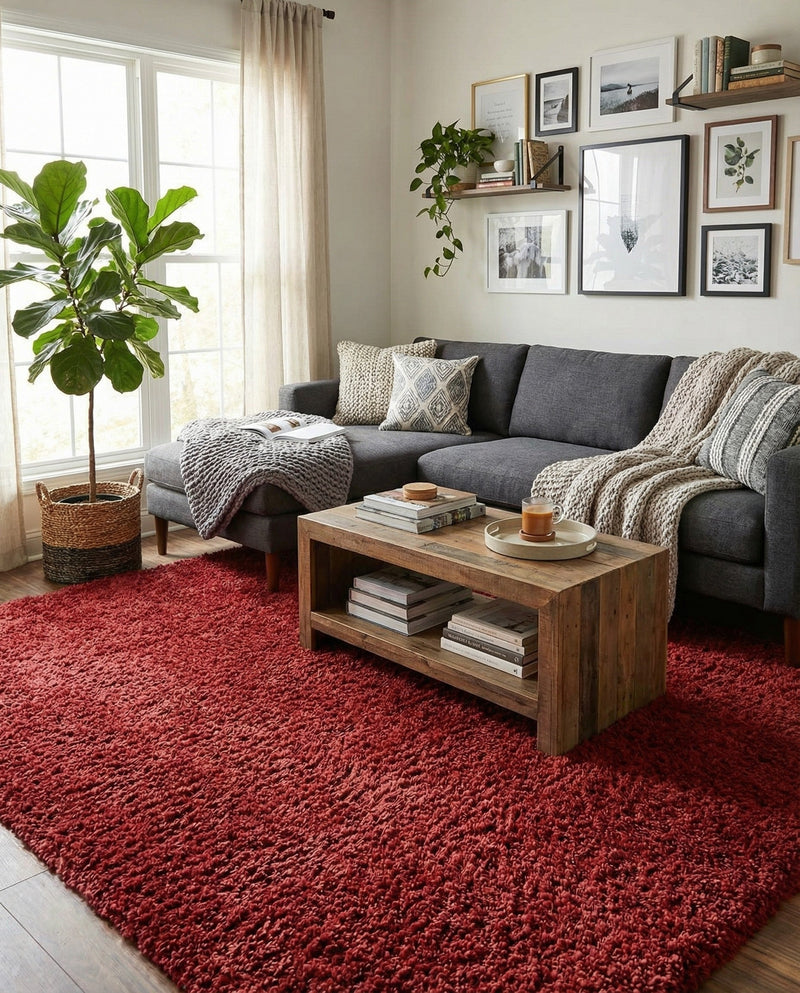 Alpine Plush Collection Area Rug -  Cortina (Poppy) Rectangle Poppy  lifestyle 6
