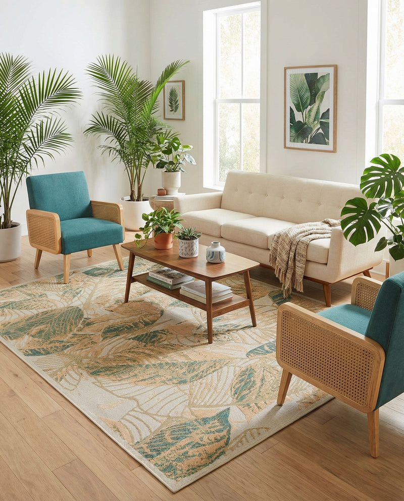 Coastal Terrace Collection Area Rug -  Driftwood Rectangle Ivory  lifestyle 28