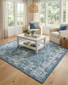 Patio Heritage Collection Area Rug -  Augusta (Blue) Square Blue  lifestyle 77