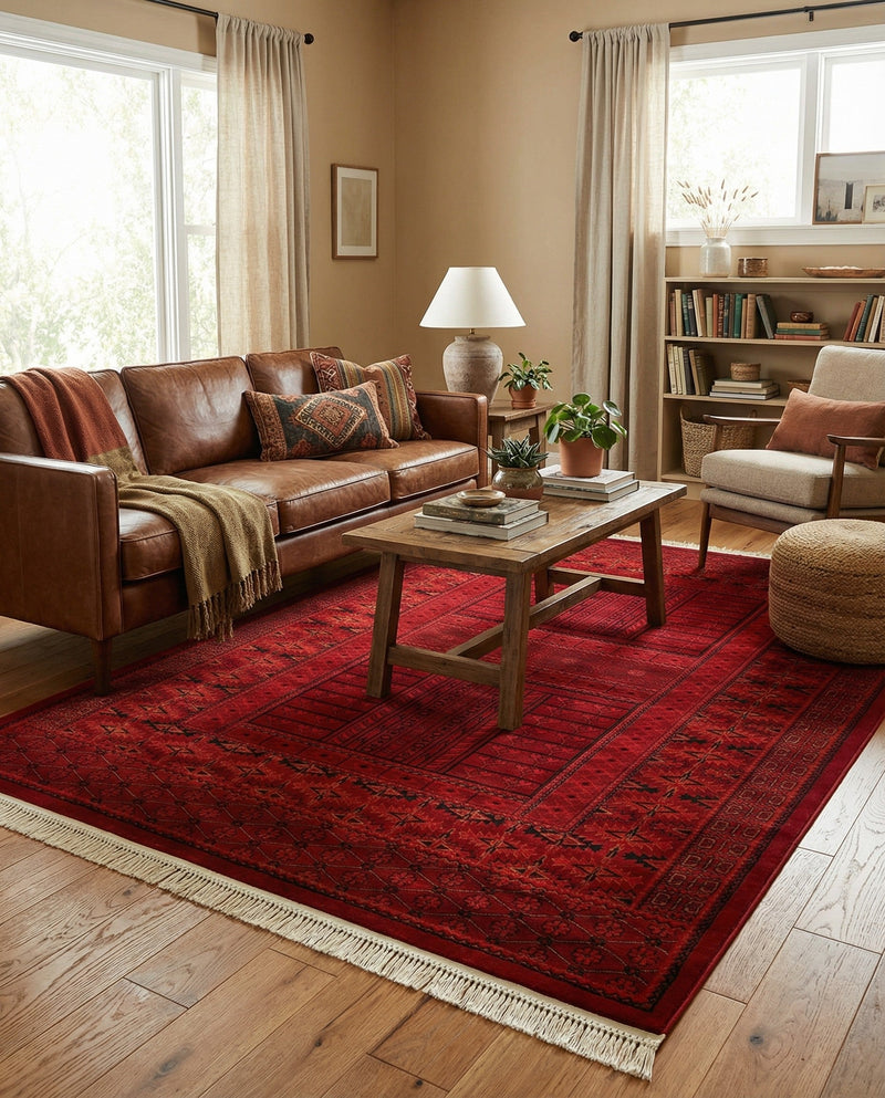 Samarkand Elegance Collection Area Rug -  Ark Rectangle Red  lifestyle 17
