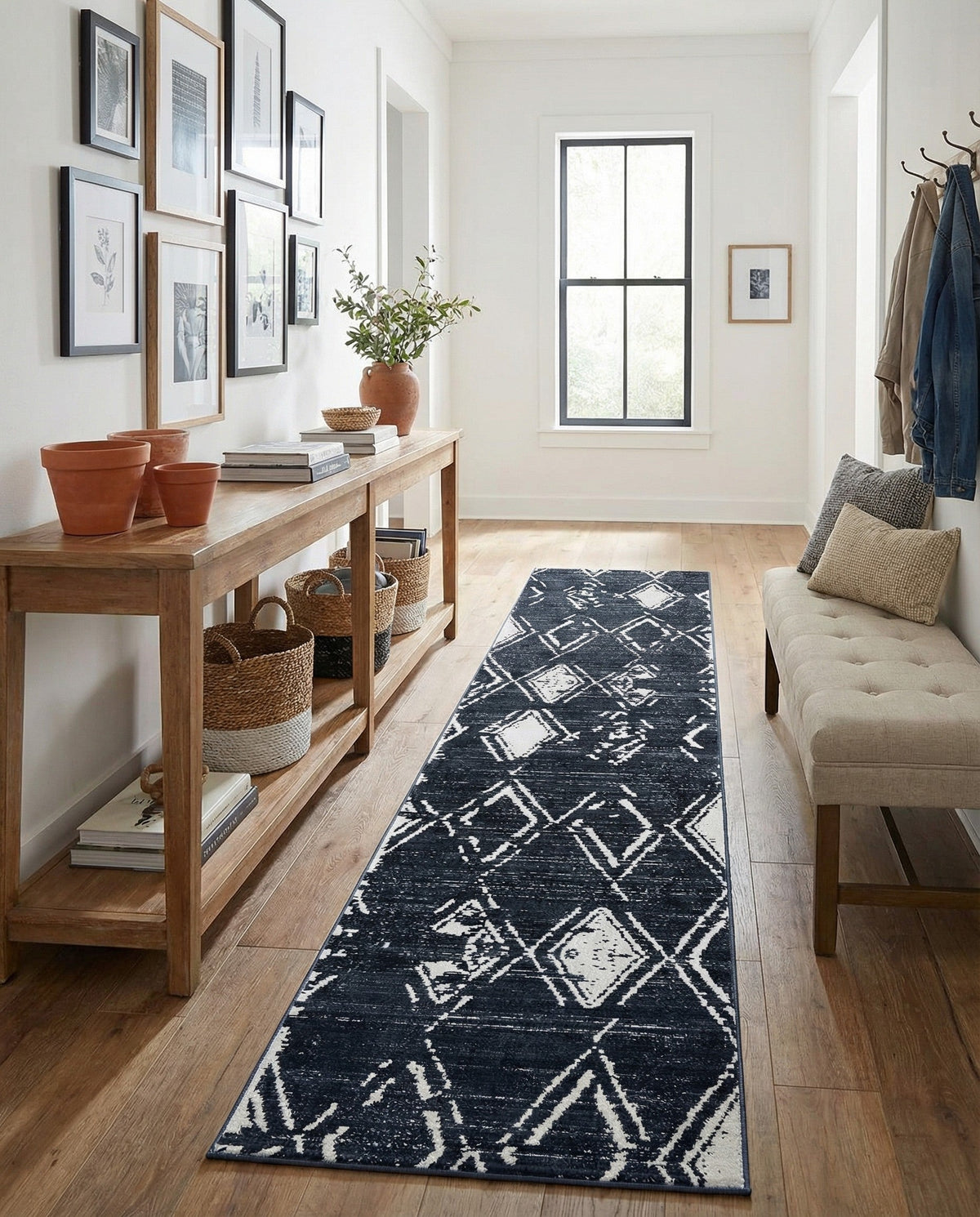 Metro Heights Collection Area Rug -  Madison Runner Navy Blue  lifestyle 125