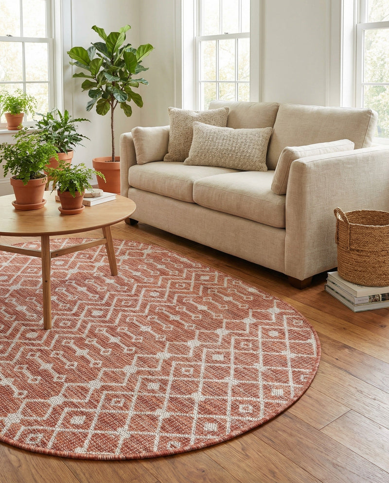 Savannah Pergola Collection Area Rug -  Pergola (Rust Red) Oval Rust Red  lifestyle 73