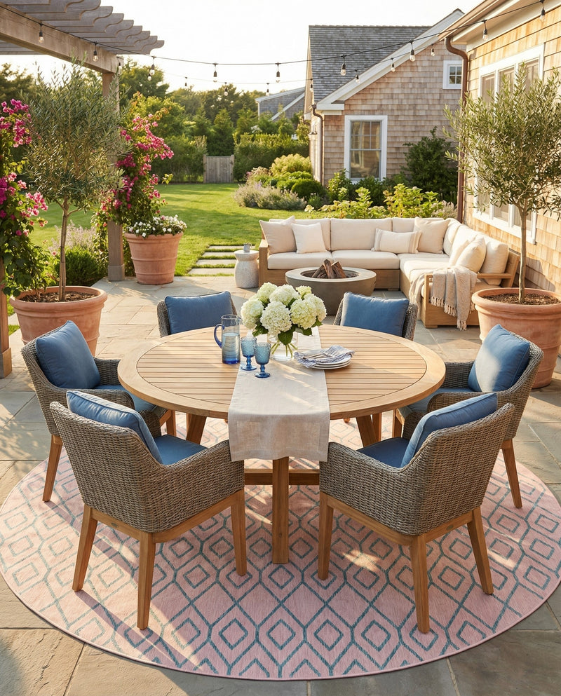 Urban Oasis Rugs Collection Area Rug -  Boulevard (Pink and Aqua) Round Pink and Aqua  lifestyle 56