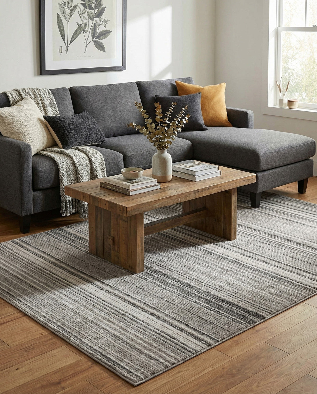 Jewel Oasis Collection Area Rug - Sapphire (Gray) Rectangle Gray  lifestyle 9