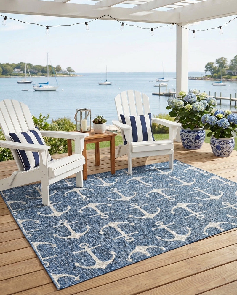 Seaside Haven Rugs Collection Area Rug - Sapphire (Blue) Rectangle Blue  lifestyle 10