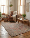 Savannah Threads Collection Area Rug -  Karoo Rectangle Antique Red and Blue  lifestyle 14