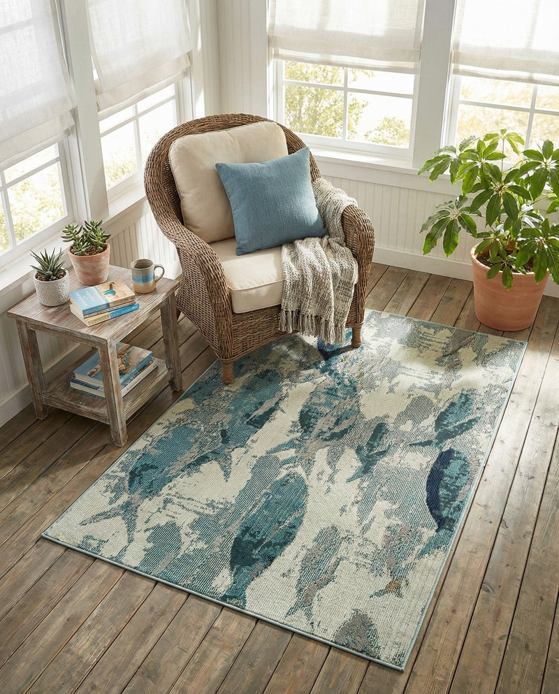 Sorrento Shores Collection Area Rug -  Praiano Rectangle Light Blue  lifestyle 11