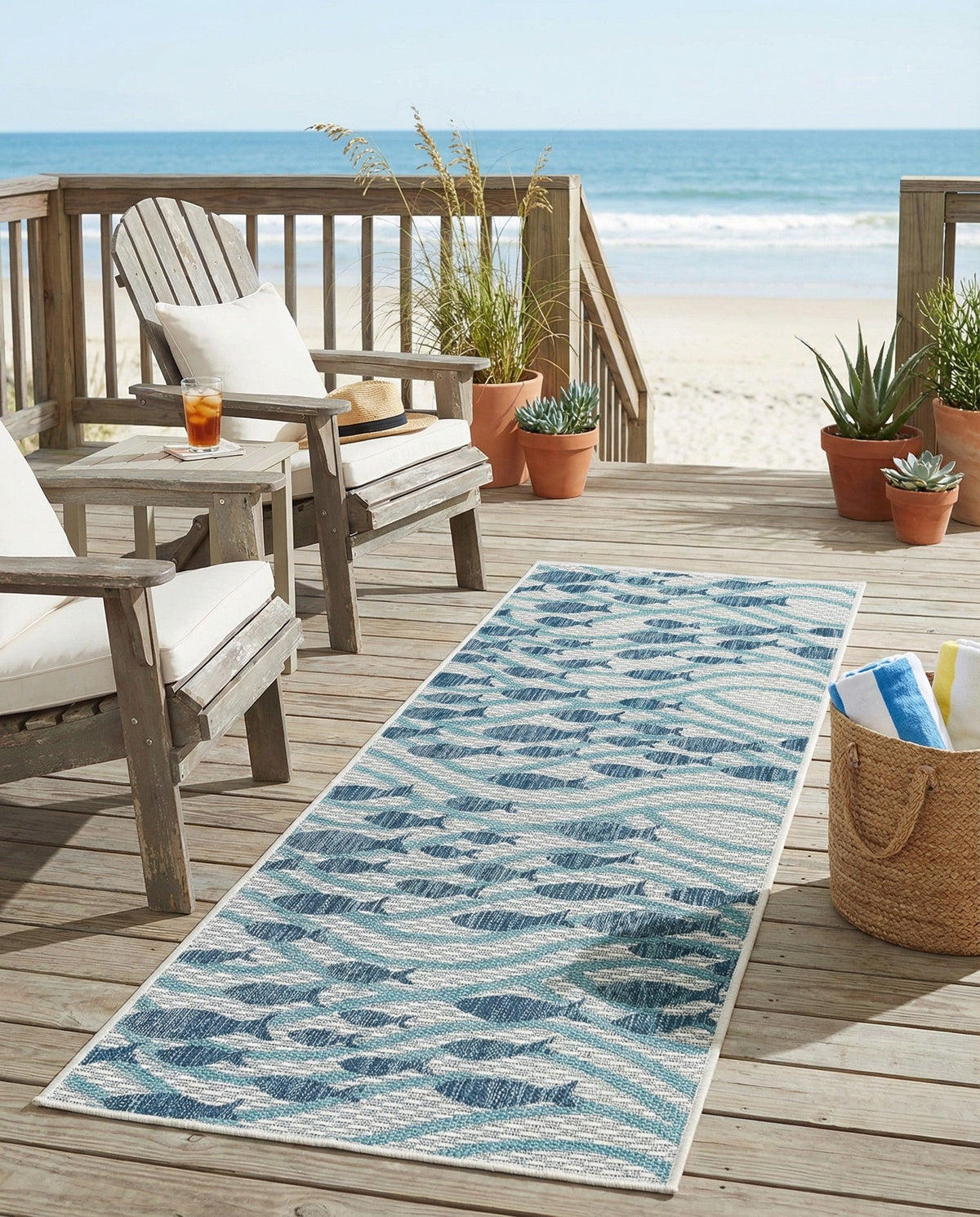 Seaside Haven Rugs Collection Area Rug -  Harbor Runner Blue  lifestyle 50