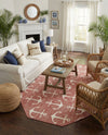 Seaside Haven Rugs Collection Area Rug - Sapphire (Rust Red) Octagon Rust Red  lifestyle 74
