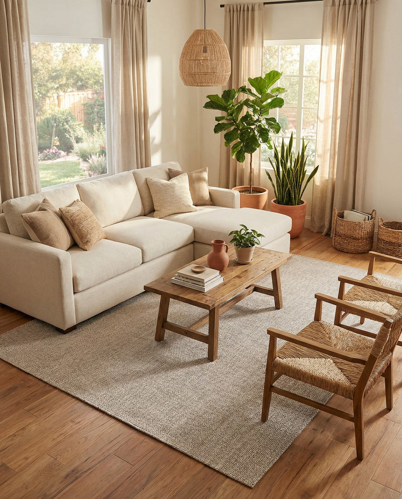 Seaside Serenity Collection Area Rug - Veranda (Beige) Rectangle Beige  lifestyle 19
