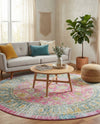 Arcadia Rugs Collection Area Rug -  Shangri-La Round Pink  lifestyle 67