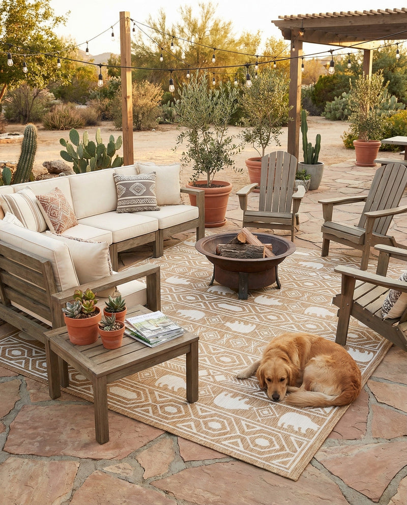 Mesa Oasis Rugs Collection Area Rug - Sundown Rectangle Taupe  lifestyle 50