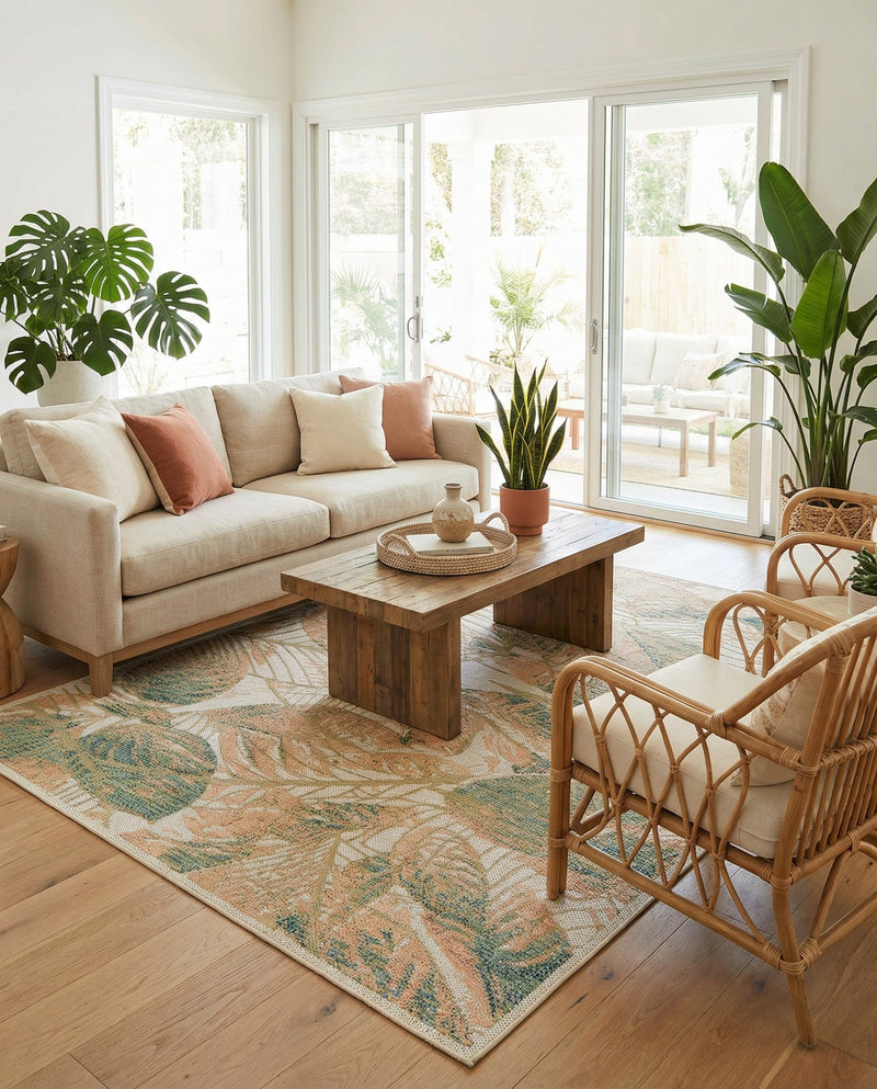 Coastal Terrace Collection Area Rug -  Driftwood Rectangle Ivory  lifestyle 46