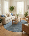 Savannah Pergola Collection Area Rug -  Pergola (Blue) Round Blue  lifestyle 52