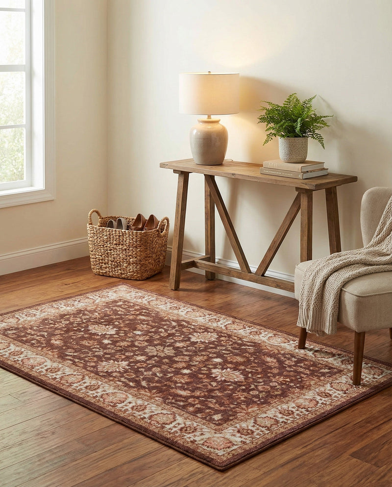 Casablanca Tapestry Collection Area Rug -  Marrakech (Coffee Brown) Rectangle Coffee Brown  lifestyle 13