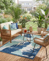 Bahama Breeze Outdoor Collection Area Rug -  CatCay Rectangle Gray Blue  lifestyle 26