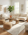 Thar Cotton Collection Area Rug - Jaisalmer (White) Square White  lifestyle 58