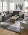 Copenhagen Edge Collection Area Rug - Nyhavn Rectangle Black  lifestyle 61
