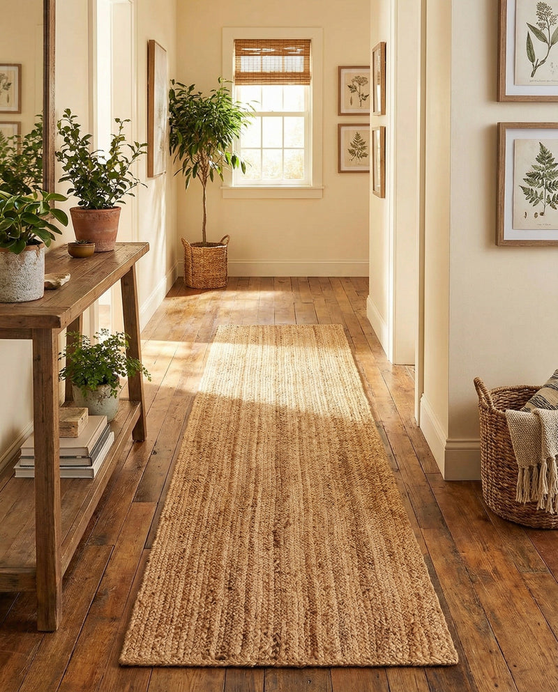 Woven Seaside Elegance Collection Area Rug - Coastline Runner Natural  lifestyle 48