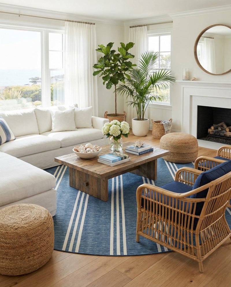 Urban Oasis Rugs Collection Area Rug -  District (Blue) Round Blue  lifestyle 65