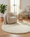 Eternal Plush Oasis Collection Area Rug -  Tranquility (Pearl) Round Pearl  lifestyle 27