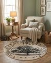 Coastal Haven Collection Area Rug -  Coastline Round Beige  lifestyle 56