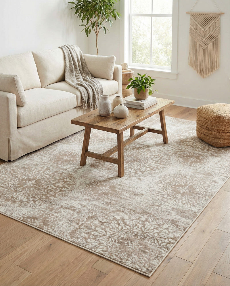 Riviera Elegance Collection Area Rug -  Monaco (Beige) Rectangle Beige  lifestyle 19