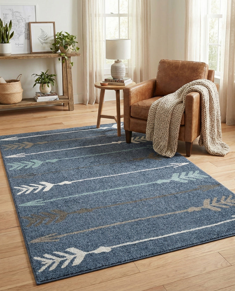 Autumn Meadow Collection Area Rug -  Junipervale Rectangle Navy Blue  lifestyle 12