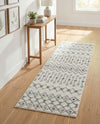 Mediterranean Lattice Collection Area Rug - Santorini (Ivory and Gray) Runner Ivory and Gray  lifestyle 31