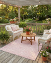 Garden Lattice Charm Collection Area Rug - Arbor (Pink) Rectangle Pink  lifestyle 14